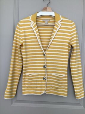 Banana Republic Striped Yellow and White Jacket